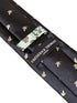 navy blue mens tie with white dove embroidered peace design