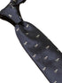 navy blue tie with jumbo jet aeroplane airplane embroidered design