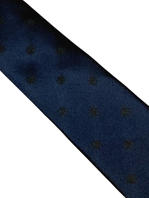 navy tie with black spiders web halloween embroidered design
