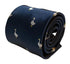 navy blue tie with white goose embroidered design