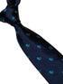 navy blue tie with cute blue baby bird embroidered design