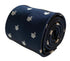 navy blue tie with white ghost embroidered design