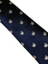 navy blue tie with white ghost embroidered design