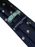navy blue tie with white ghost embroidered design