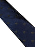 navy blue tie with black gorilla embroidered design