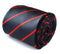 navy blue tie with thin red stripes