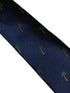navy tie with tropical palm tree desert island embroidered design