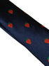 navy tie with British strawberry embroidered design