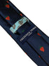 navy tie with British strawberry embroidered design