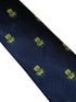 navy blue tie with robot quirky embroidered design