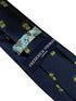 navy blue tie with robot quirky embroidered design