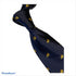 navy blue tie with cheddar cheese mouse quirky embroidered design