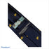 navy blue tie with cheddar cheese mouse quirky embroidered design