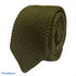 khaki green knitted olive tie pointed end