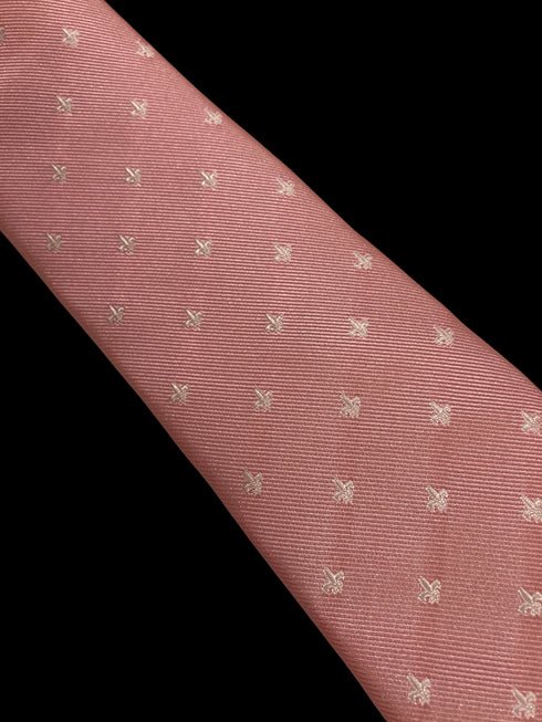 pale light pink tie with fleur de lis pattern