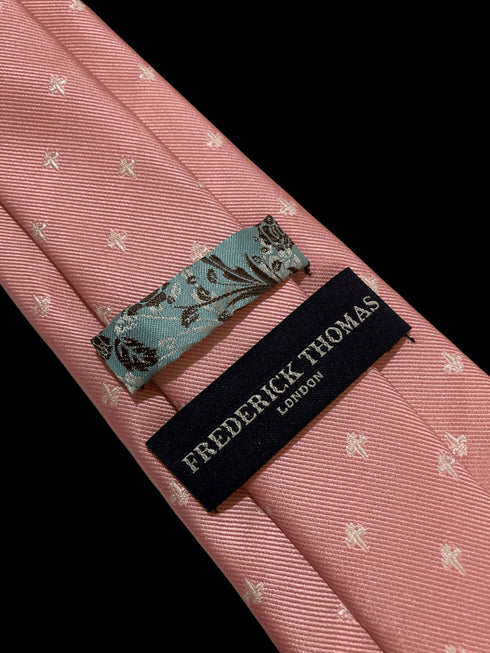 pale light pink tie with fleur de lis pattern