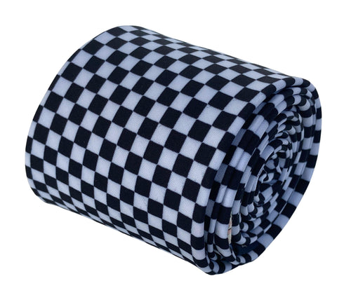 black and white check 1960s checkered vintage Mod Ska cotton tie