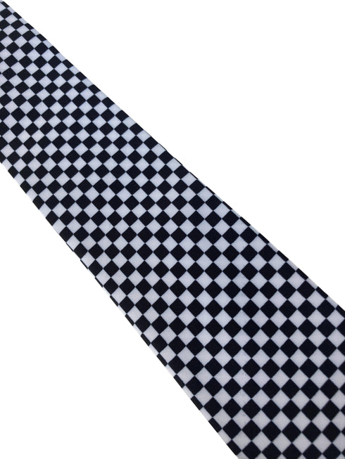 black and white check 1960s checkered vintage Mod Ska cotton tie