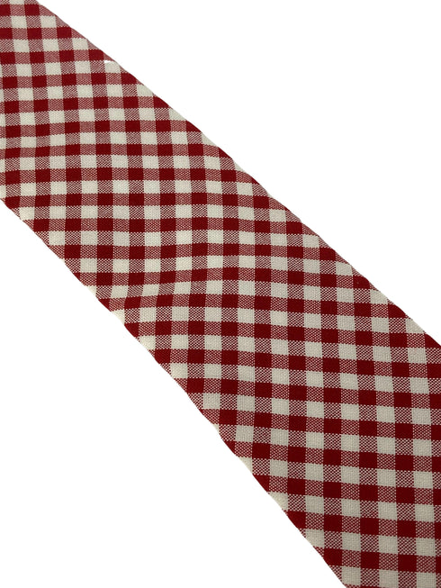 red and white check gingham cotton tie