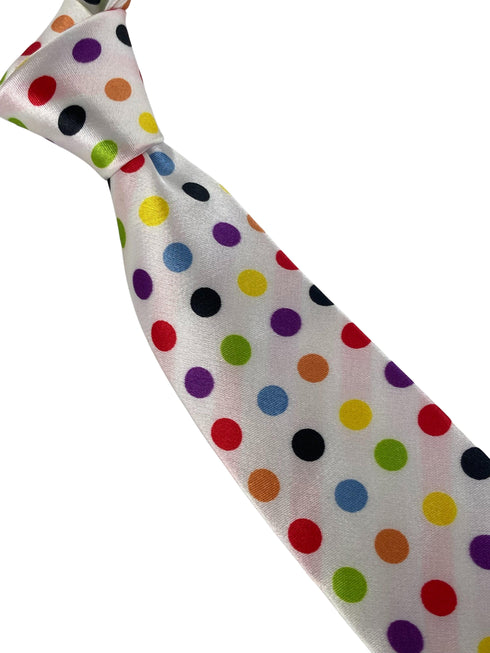 multicolour ivory with polka spot design mens tie