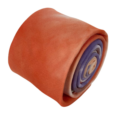 tie dye orange and purple mens cotton tie
