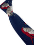 navy bird robin print mens cotton tie