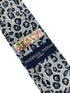 light grey leopard print cotton design mens tie