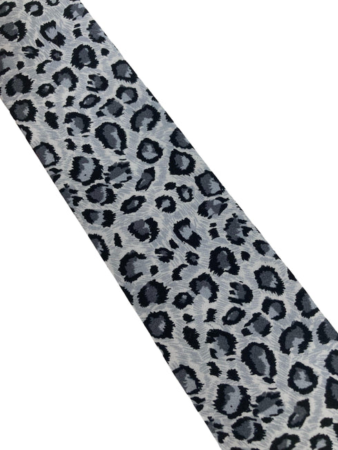 light grey leopard print cotton design mens tie