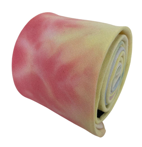 multicoloured pastel tie dye mens cotton tie