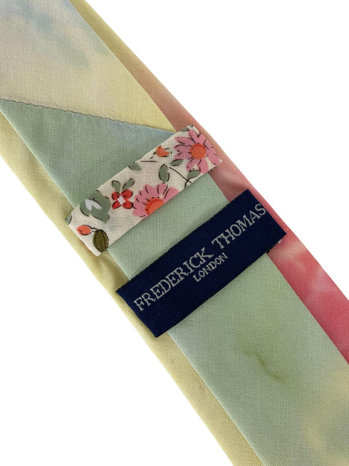 multicoloured pastel tie dye mens cotton tie