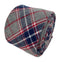 light pale grey, navy & red check mens wool tie