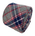 light pale grey, navy & red check mens wool tie