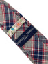 light pale grey, navy & red check mens wool tie