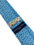 light pastel baby blue cotton tie with ditsy navy & white floral print