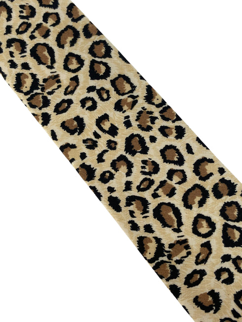 cream and beige leopard print cotton design tie