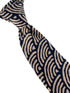 cream and navy rainbow design cotton tie
