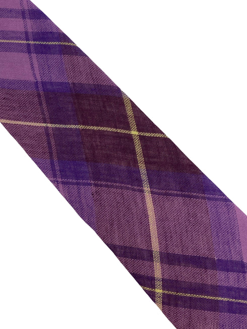 purple check mens cotton tie