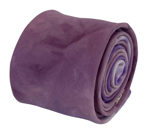 purple and white tie-dye mens cotton tie