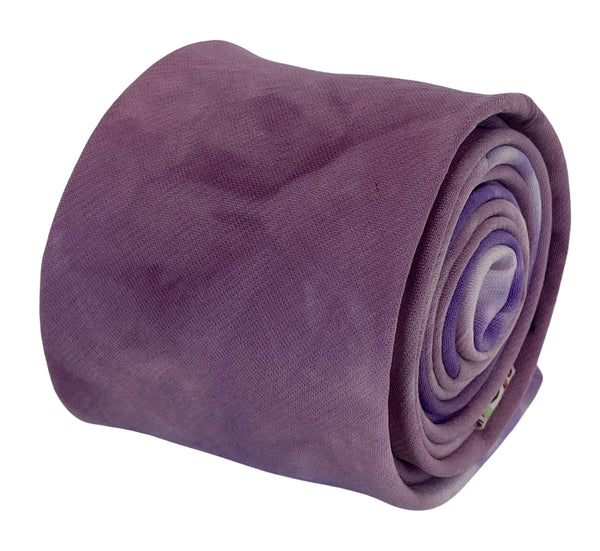 purple and white tie-dye mens cotton tie