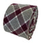 red and pale grey check cotton tie