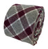 red and pale grey check cotton tie
