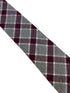 red and pale grey check cotton tie