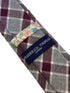 red and pale grey check cotton tie