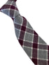 red and pale grey check cotton tie