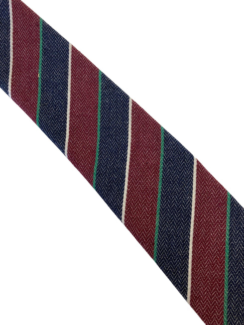red and navy blue club striped classic mens linen tie