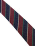 red and navy blue club striped classic mens linen tie