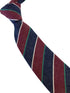 red and navy blue club striped classic mens linen tie