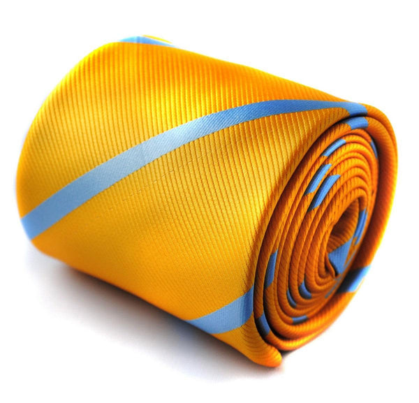 yellow tie with blue club stripe