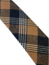 brown & black prince of wales check mens wool tie