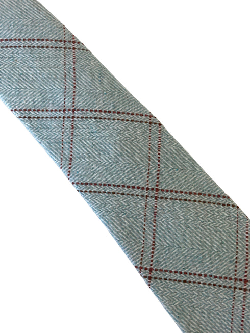 mint pale pastel green tweed check wool tie